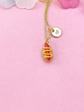 Funny Food Hot Dog Charm Necklace – Unique Gift for Entrepreneurs, Coworkers & Go-Getters, N6492