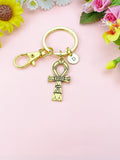 Gold Ankh Cross Charm Keychain, Ankh Cross Pendant, Egyptian Cross, N5769G