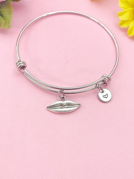 Mouth Lips Charm Bracelet in Silver, N6398B