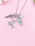 Ear Caduceus Stethoscope Necklace – ENT Doctor Gift, Otolaryngologist Jewelry, N6401