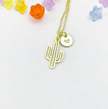 Gold Cactus Charm Necklace, N6497G