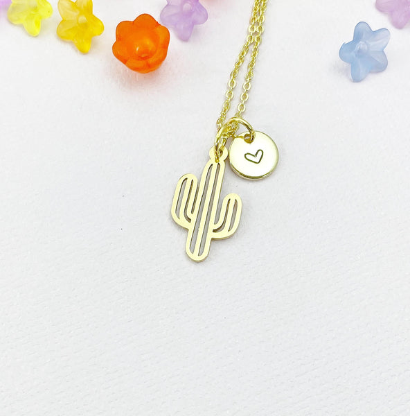 Gold Cactus Charm Necklace, N6497G