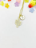 Gold Cactus Charm Necklace, N6497G