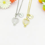 Whimsical Hot Air Balloon Charm Necklace – Adventure-Inspired Jewelry, N6504