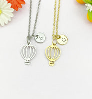 Whimsical Hot Air Balloon Charm Necklace – Adventure-Inspired Jewelry, N6504