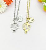 Whimsical Hot Air Balloon Charm Necklace – Adventure-Inspired Jewelry, N6504