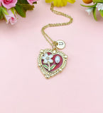 Red Heart Flower Pearl Charm Necklace, N6505R