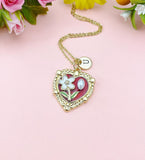 Red Heart Flower Pearl Charm Necklace, N6505R