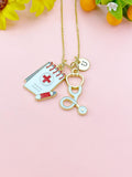 Medical Chart Stethoscope Charm Necklace – Medical Jewelry Gift for Nurses, Doctors, Students & Healthcare Workers, N6511