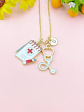 Medical Chart Stethoscope Charm Necklace – Medical Jewelry Gift for Nurses, Doctors, Students & Healthcare Workers, N6511