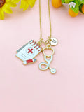 Medical Chart Stethoscope Charm Necklace – Medical Jewelry Gift for Nurses, Doctors, Students & Healthcare Workers, N6511