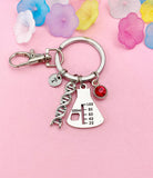 Science Charm Keychain – DNA, Beaker Gift for Lab Tech or Student, N988Z