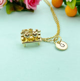 Silver Heart on Park Bench Charm Necklace – Romantic Jewelry Gift for Couples, Nature Lovers & Sentimental Souls, N6517S