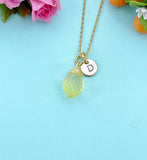 Lemon Charm Necklace – Fresh Fruit Jewelry Gift for Women, Summer Accessory, Citrus Pendant for Nature Lovers, N5052