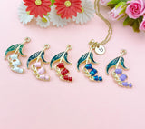Lily of the Valley Necklace, Dainty Floral Pendant Gift for Women, N6518W