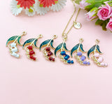 Lily of the Valley 18K Gold Plated Necklace, Dainty Floral Pendant Gift for Women, N6518P