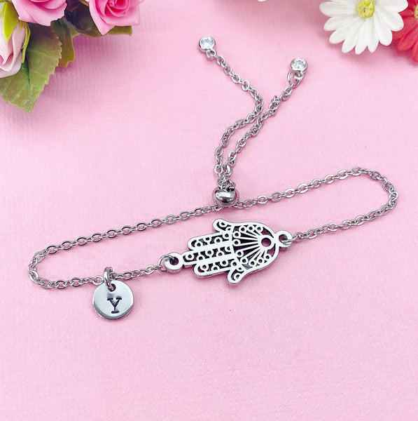 Hamsa Hand Charm Bracelet, Symbolic Jewelry, N6408