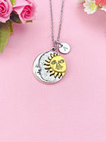 Sun Moon Charm Necklace, N6409