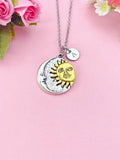 Sun Moon Charm Necklace, N6409