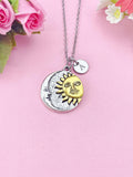Sun Moon Charm Necklace, N6409