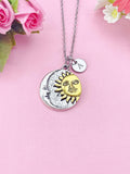 Sun Moon Charm Necklace, N6409