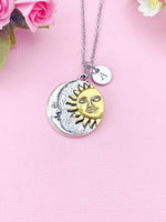 Sun Moon Charm Necklace, N6409