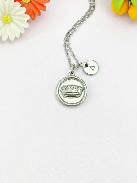 Crown Charm Necklace – Silver Pendant Jewelry, N6503B