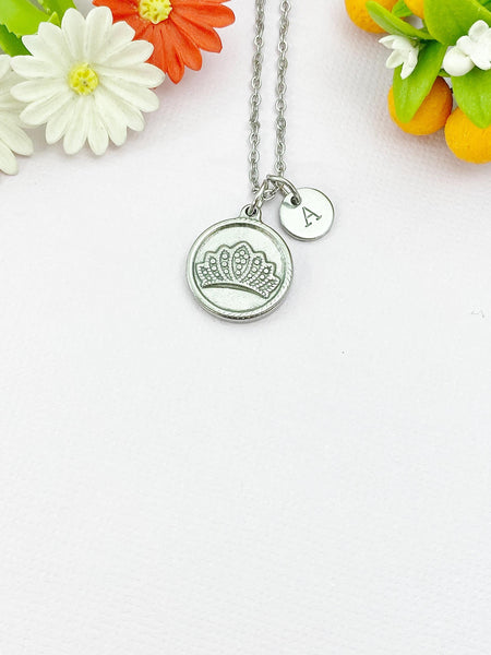 Crown Charm Necklace – Stainless Steel Silver Pendant Jewelry, N6503F