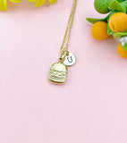 Burger Gold Charm Necklace, Foodie Jewelry Gifts, N6529