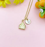 Cake Gold Charm Necklace, Foodie Jewelry Gifts, N6531