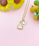 Cake Gold Charm Necklace, Foodie Jewelry Gifts, N6531