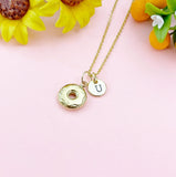 Donut Gold Charm Necklace, Foodie Jewelry Gifts, N6532