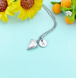 Pizza Silver Charm Necklace, Stainless Steel Jewelry, N6527S
