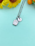 French Fries Silver Charm Necklace, Stainless Steel Jewelry, Foodie Jewelry Gifts, N6530S