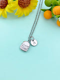 Burger Silver Charm Necklace, Stainless Steel Jewelry, Foodie Jewelry Gifts, N6529S