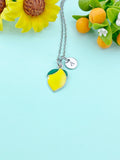 Yellow Lemon Charm Silver Necklace, Foodie Jewelry Gifts, N6533
