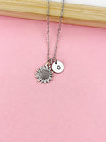 Sunflower Charm Necklace, Bronze Gold Silver and Rose Gold Option, N1573M