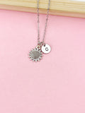 Sunflower Charm Necklace, Bronze Gold Silver and Rose Gold Option, N1573M