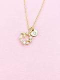 Olive Branch Gold Charm Necklace, Olive Branch Jewelry Gifts, N6534