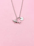 Shark Charm Silver Necklace, Biologist Research Technician Aquarist Jewelry Gifts, N6539