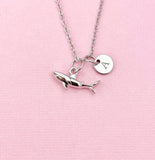 Shark Charm Silver Necklace, Biologist Research Technician Aquarist Jewelry Gifts, N6539