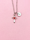 Cross Red Heart Charm Silver Necklace, Cross Jewelry Gifts, N6540