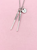Chopsticks Charm Silver Necklace, N6541