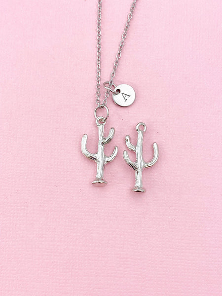 Cactus Charm Silver Necklace, N6543