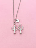 Cactus Charm Silver Necklace, N6543