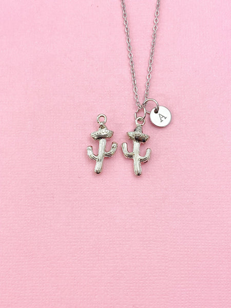 Cactus Charm Silver Necklace, N6544