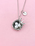 Bird Nest Charm Silver Necklace, N6549
