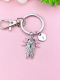 Cicada Charm Keychain, Insect Bug Jewelry, N6428