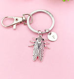 Cicada Charm Keychain, Insect Bug Jewelry, N6428