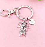 Cicada Charm Keychain, Insect Bug Jewelry, N6428